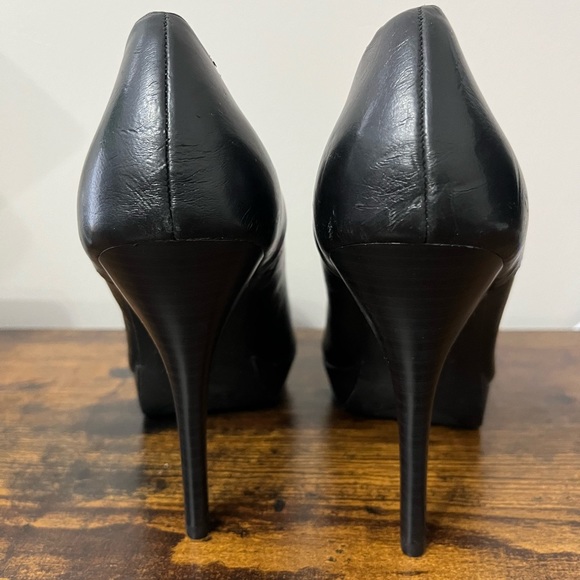 NINE & CO.WINTOLA BLACK FAUX LEATHER PLATFORM PUMP 5" HEELS - Picture 5 of 7